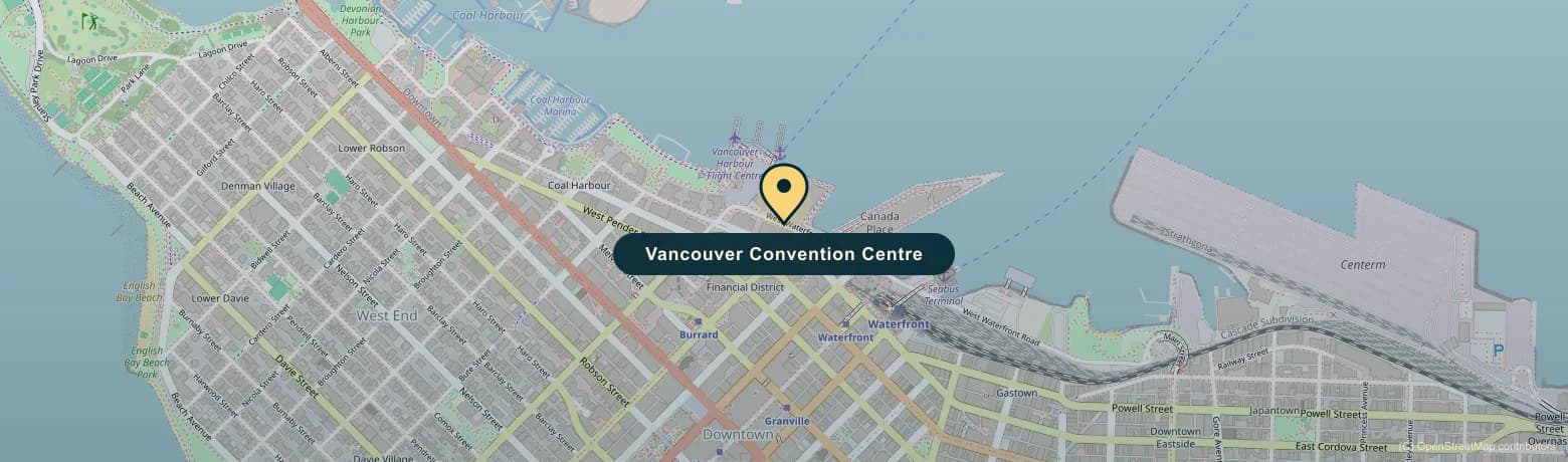 Map of Canada Place and downtown Vancouver